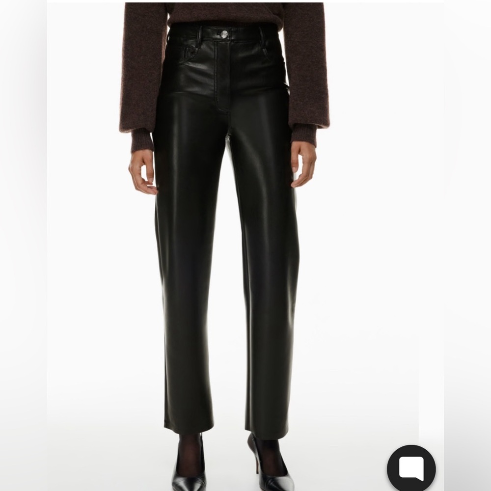 Aritzia Wilfred Melina vegan leather pants, black, size 4 regular